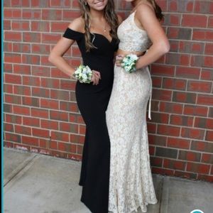 Jovani white two piece prom dress